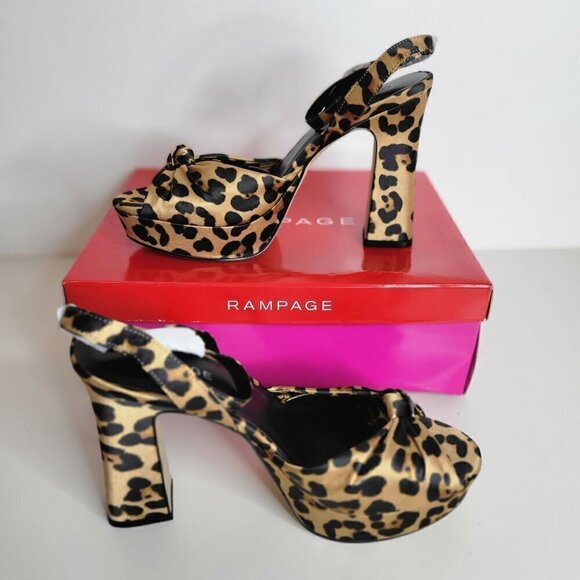 RAMPAGE Platform Dress Heels Leopard | Womens US 7.5 - Picture 2 of 16